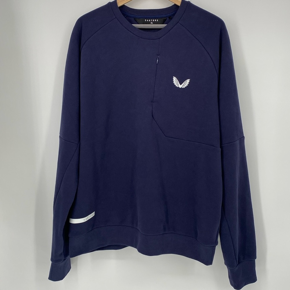 Castore Men's Crew Neck Pullover Zippered Chest Pocket Sweatshirt XL - Picture 9 of 9